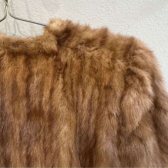 Vintage real mink cape with scalloped edges 1950s mink stole cape - Picture 7 of 13